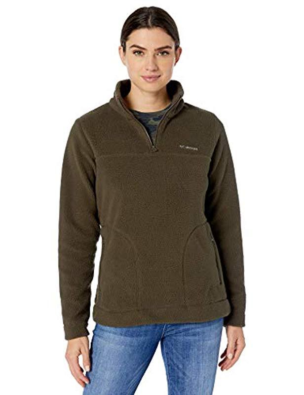 olive green sherpa pullover