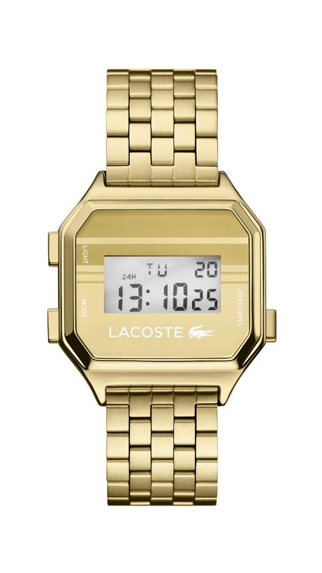 Lacoste Leather Berlin Quartz Digital Alloy And Bracelet Casual Watch in  Gold Tone (Metallic) | Lyst