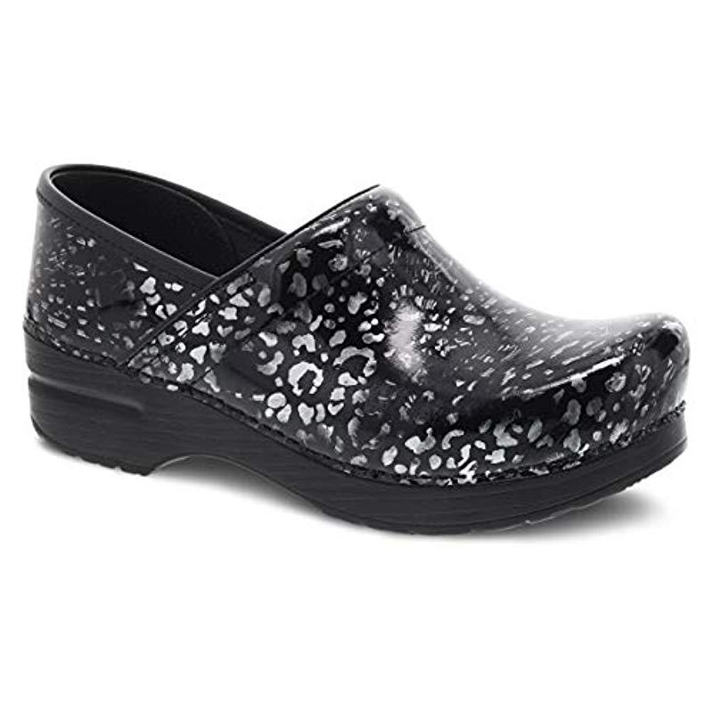 dansko patent leopard clogs