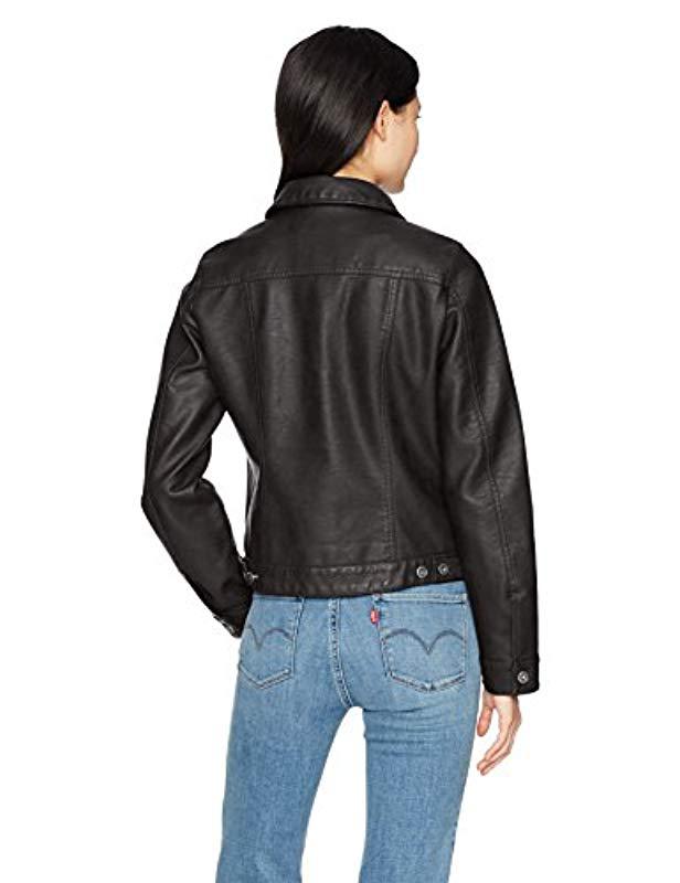 levi's classic faux leather trucker jacket