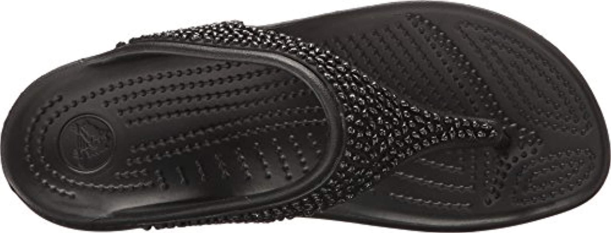 Crocs™ Sloane Embellished Flip Flop in Black | Lyst