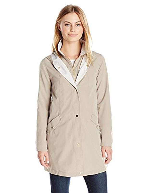 Jones New York Petite Rain Jacket With Innter Vestee Bib, in Natural Lyst