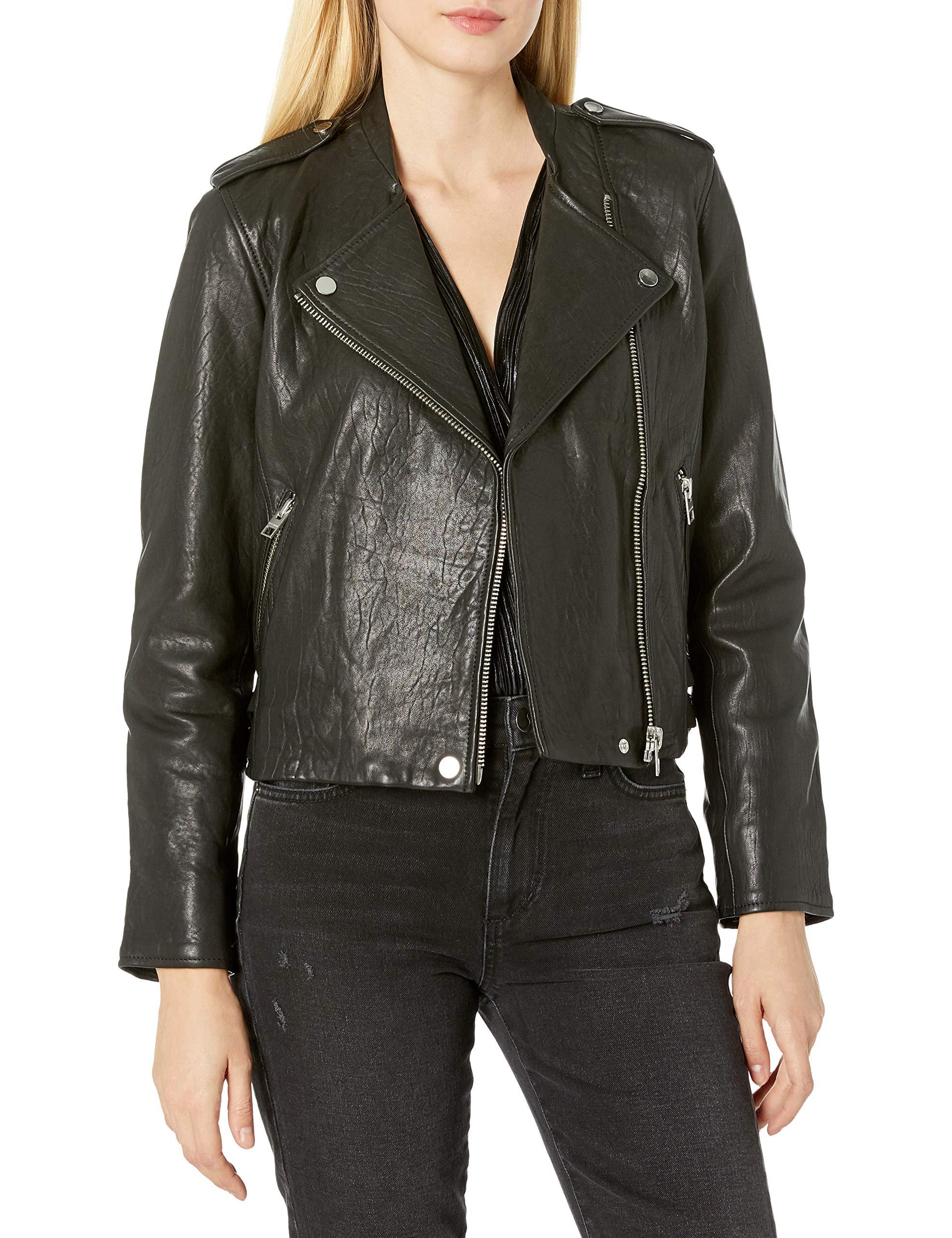 Lucky Brand Pebble Leather Moto Jacket in Black Lyst
