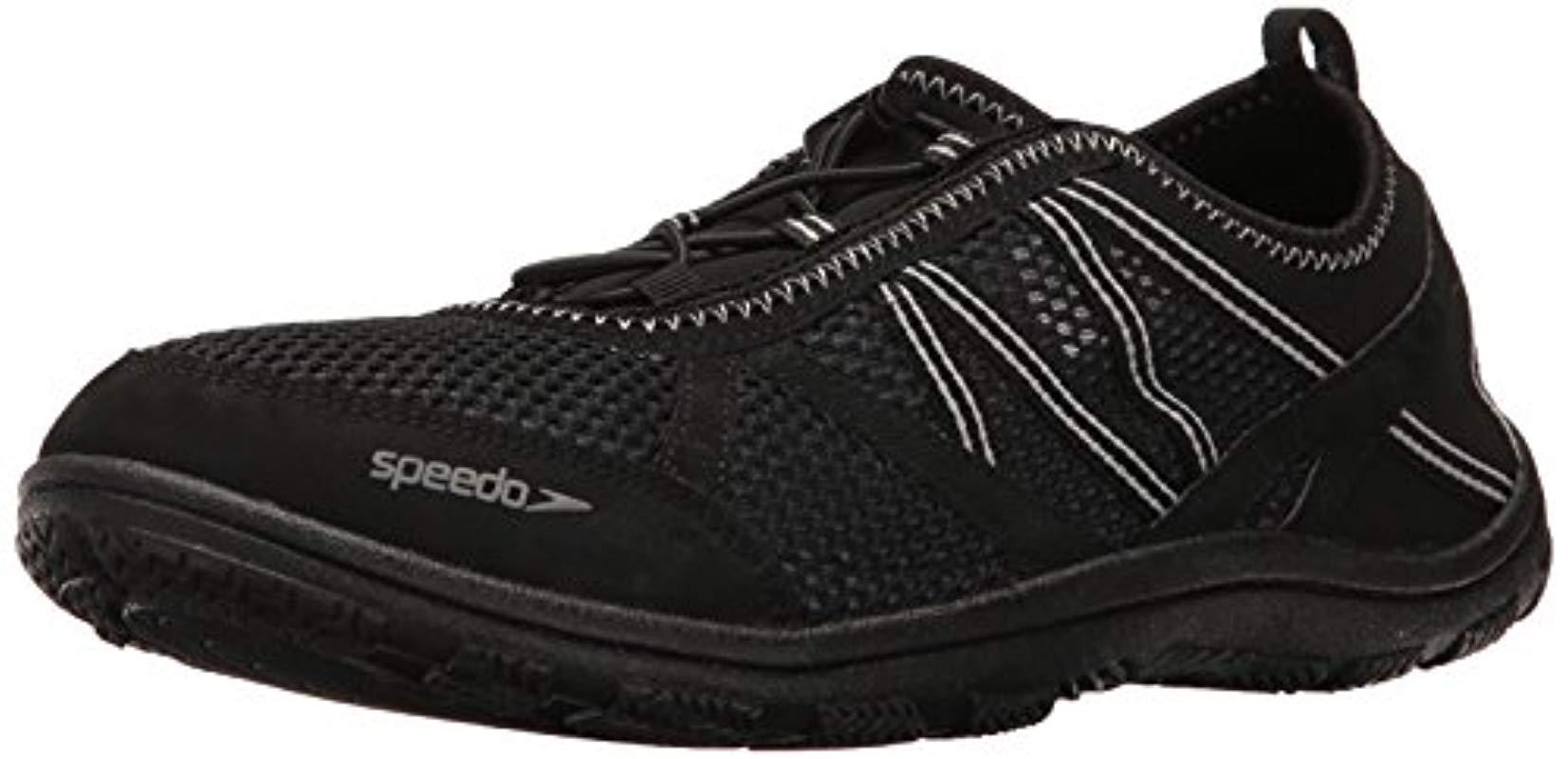 Speedo Seaside Lace 5.0 Athletic Water Shoe in Black/Black (Black) for