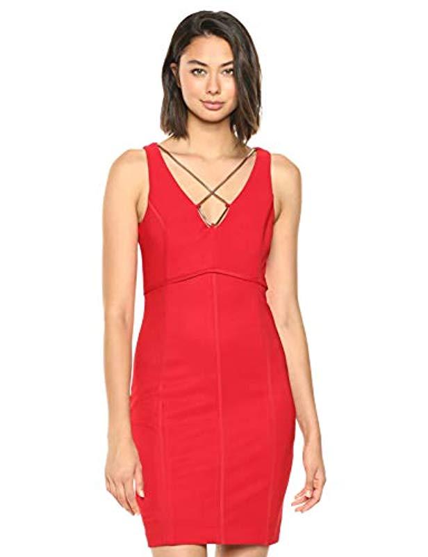 guess red bodycon dress