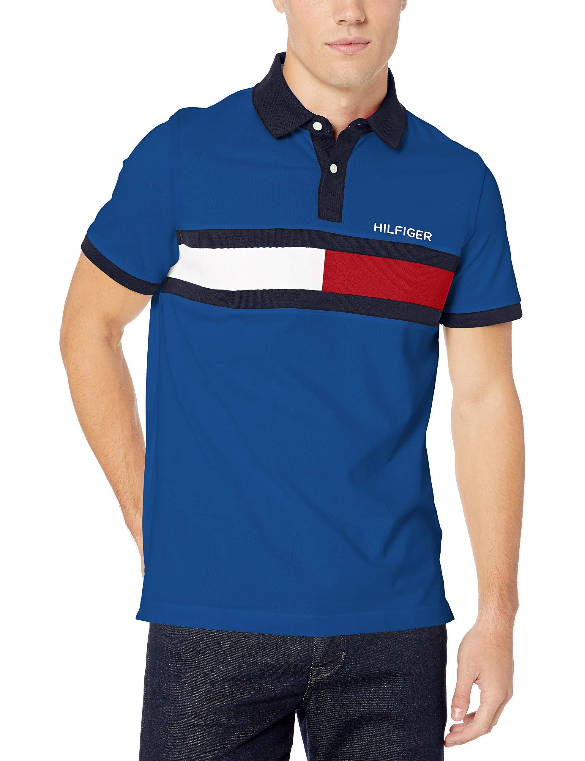 NWT $69.50 Tommy Hilfiger Men's Custom Fit USA Flag Polo Shirt 
