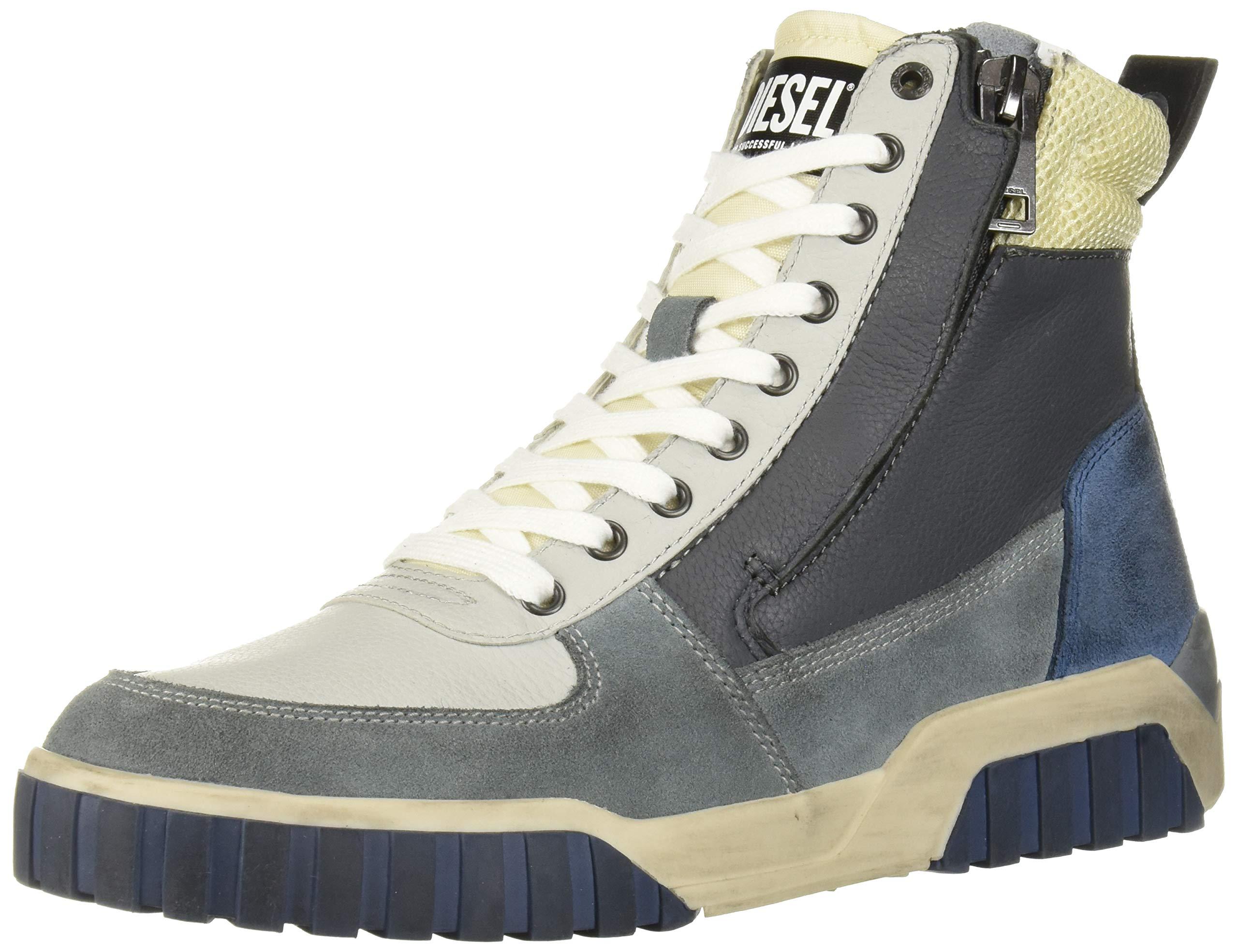 DIESEL Suede Le Rua Srua Mid Shoe in Gray for Men Lyst