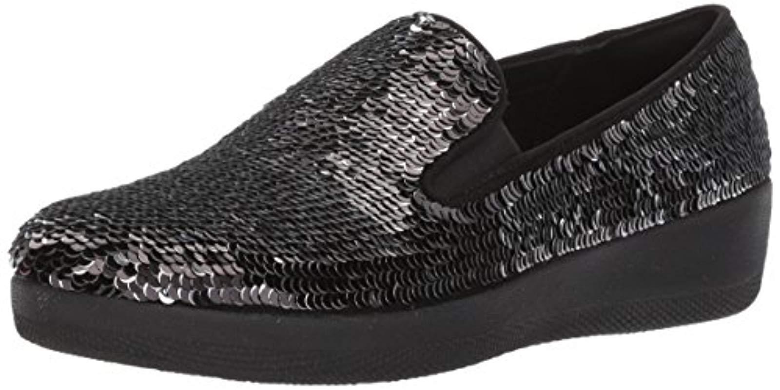 Fitflop Leather Superskate With Sequins Slip-on Loafer in Black - Save 62% - Lyst