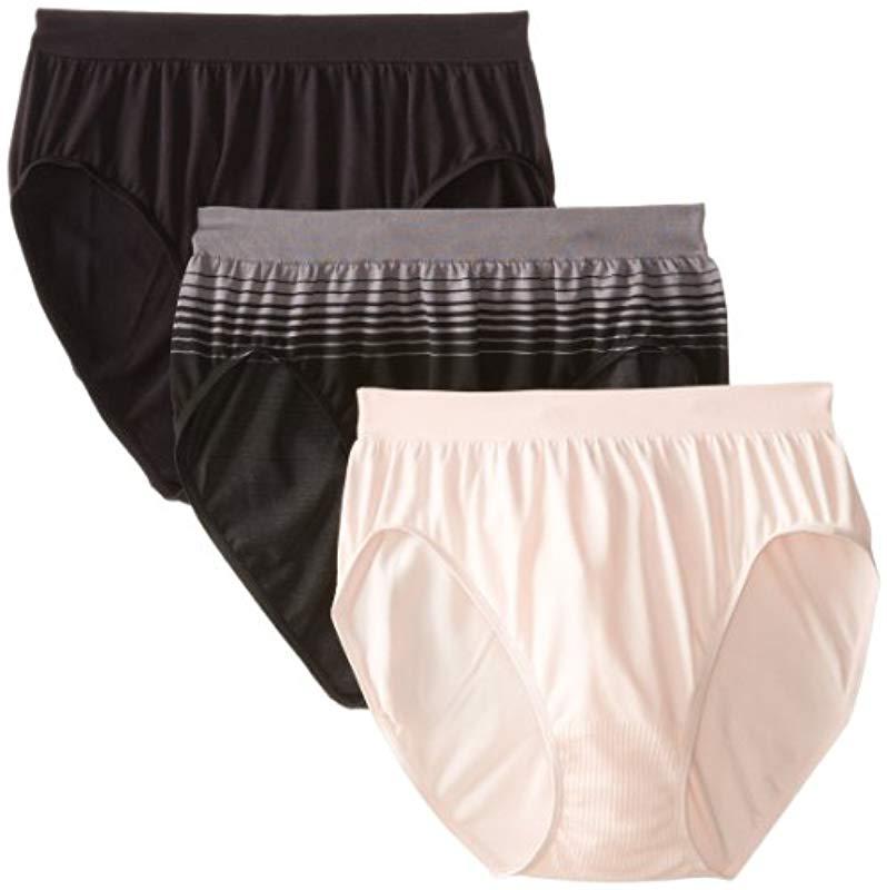 Bali Comfort Revolution Seamless High-cut Brief Panty in Black - Save ...