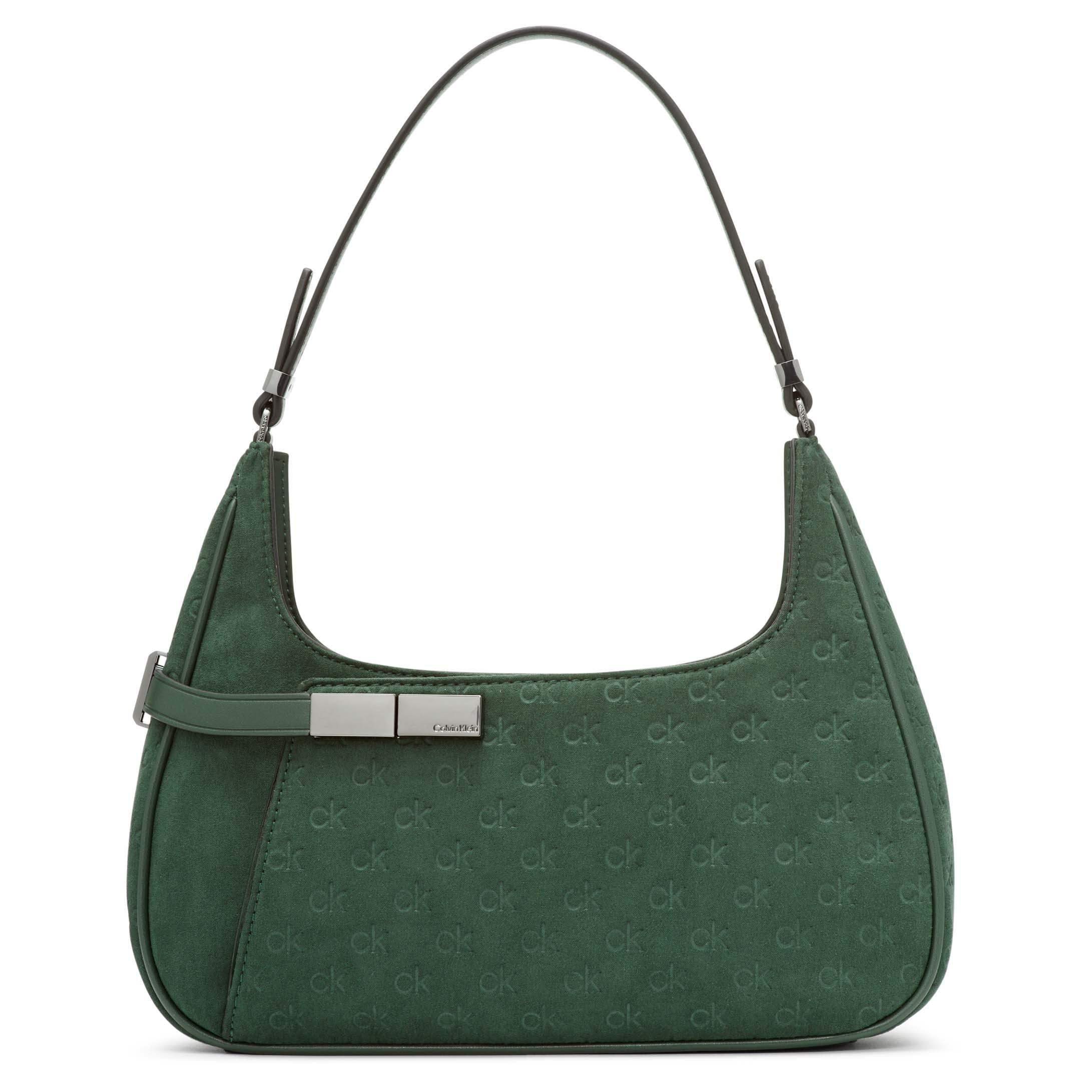 Calvin Klein Jade Top Zip Shoulder Bag in Green | Lyst