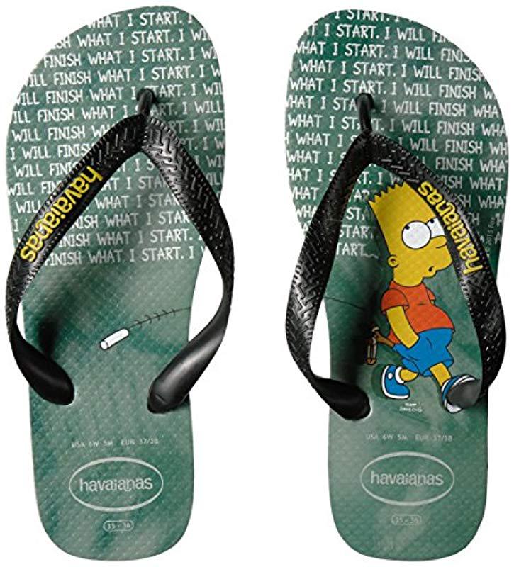 Havaianas Rubber Flip Flop Sandals, Bart Simpson in Ice Grey (Gray) - Lyst