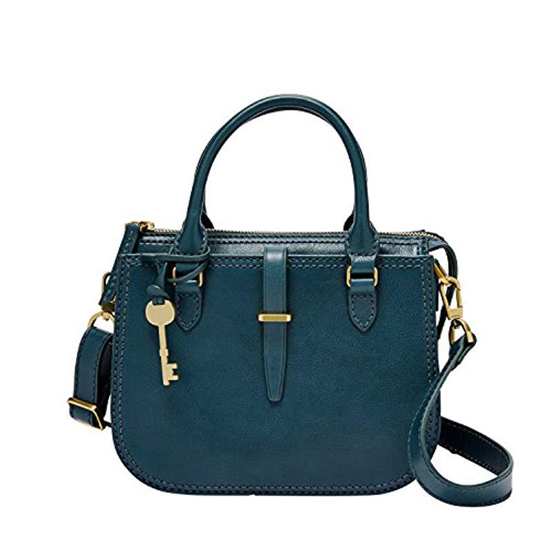 Lyst Fossil Ryder Mini Satchel Handbag In Blue Save Fossil Blue Ryder Mini Satchel Handbag Lyst View Fullscreen