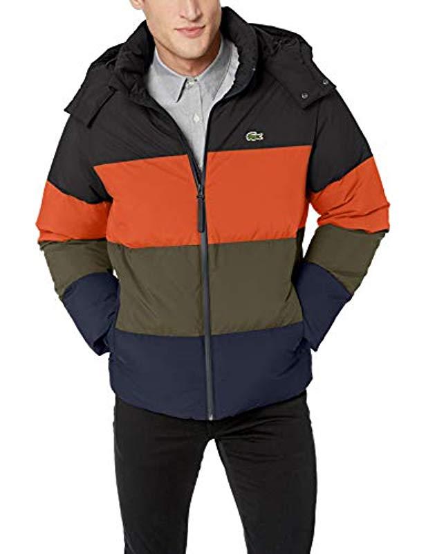 Lacoste Colourblock Puffer Jacket for Men | Lyst
