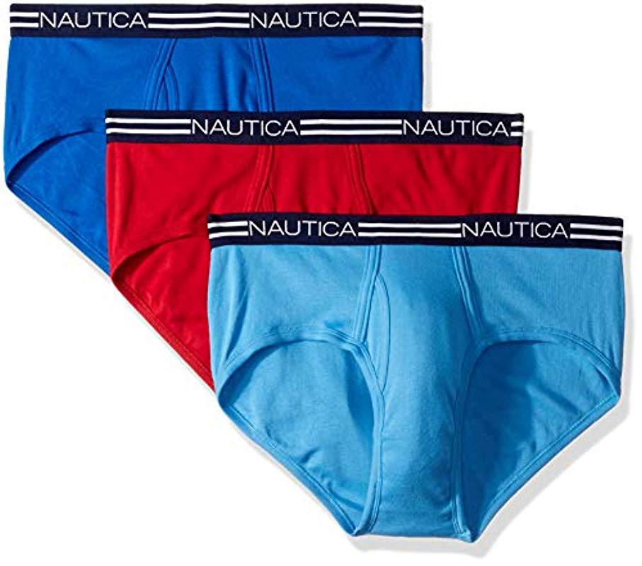 Lyst Nautica Cotton Classic Multipack Briefs in Blue for Men