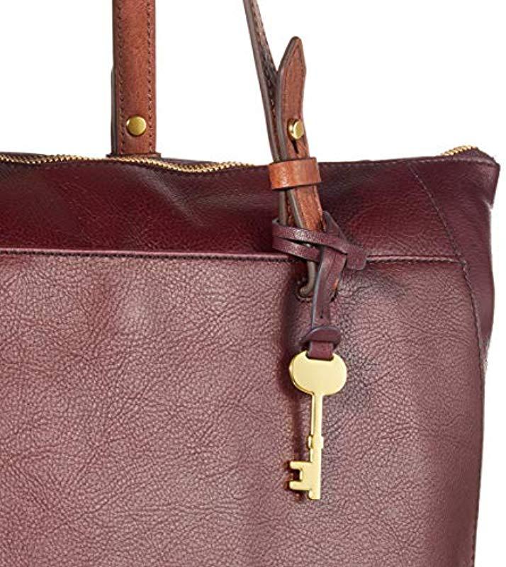 fossil rachel tote fig