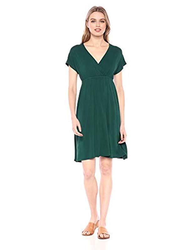 Amazon Essentials Surplice Dress in Green Save 10 Lyst