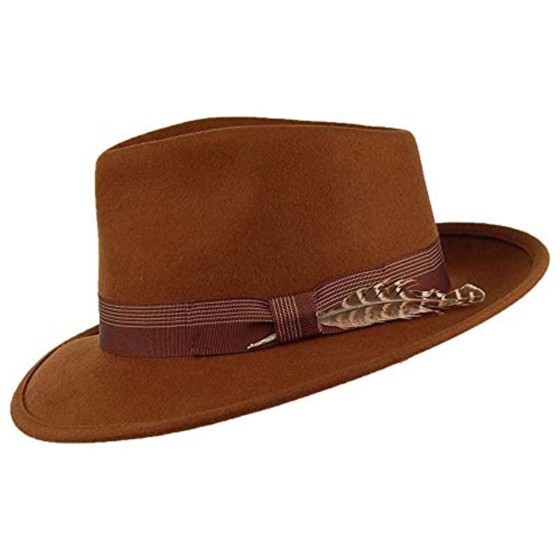 Brixton Mens Swindle Iii Wide Brim Felt Fedora Hat