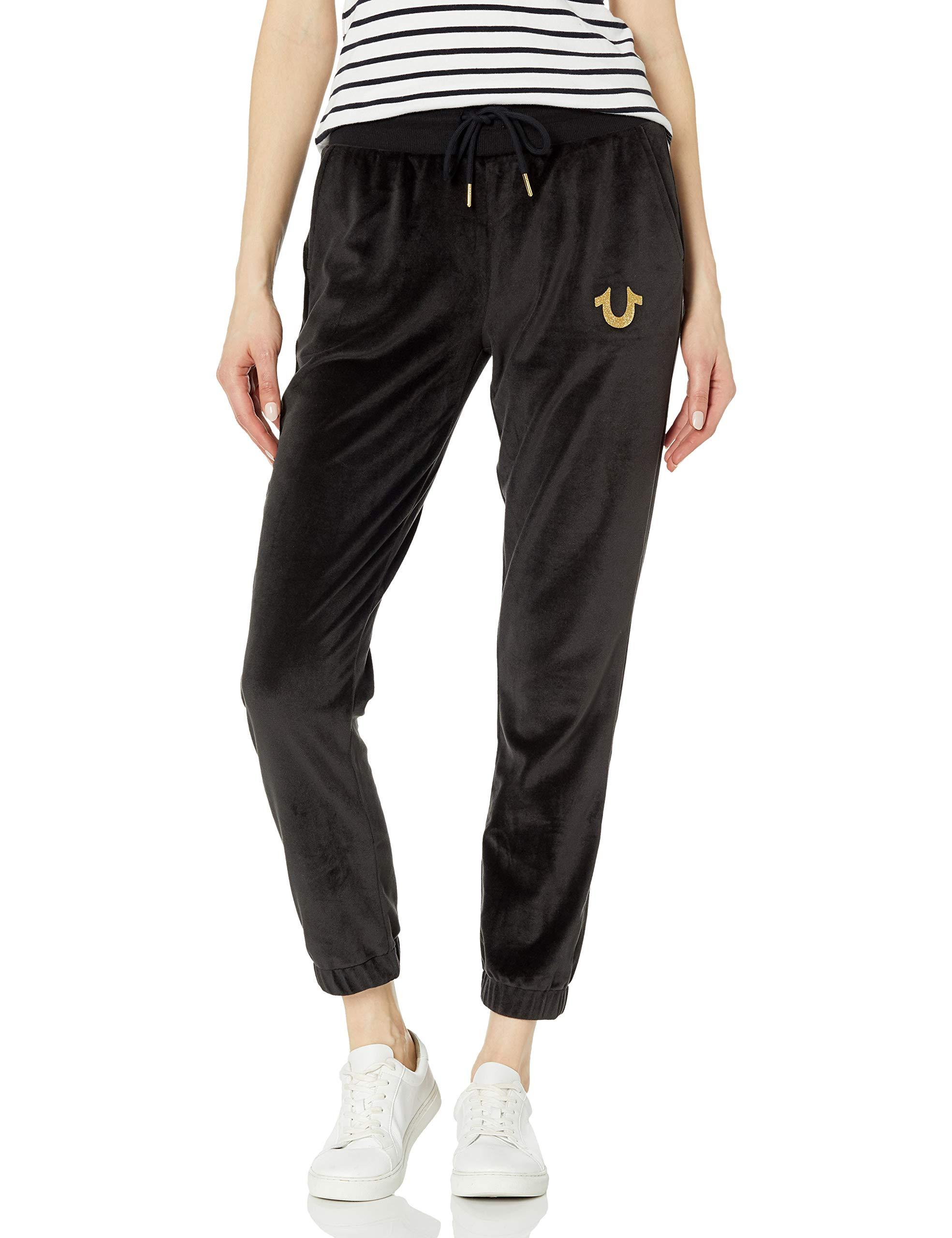 True Religion Glitter Velvet Jogger in 