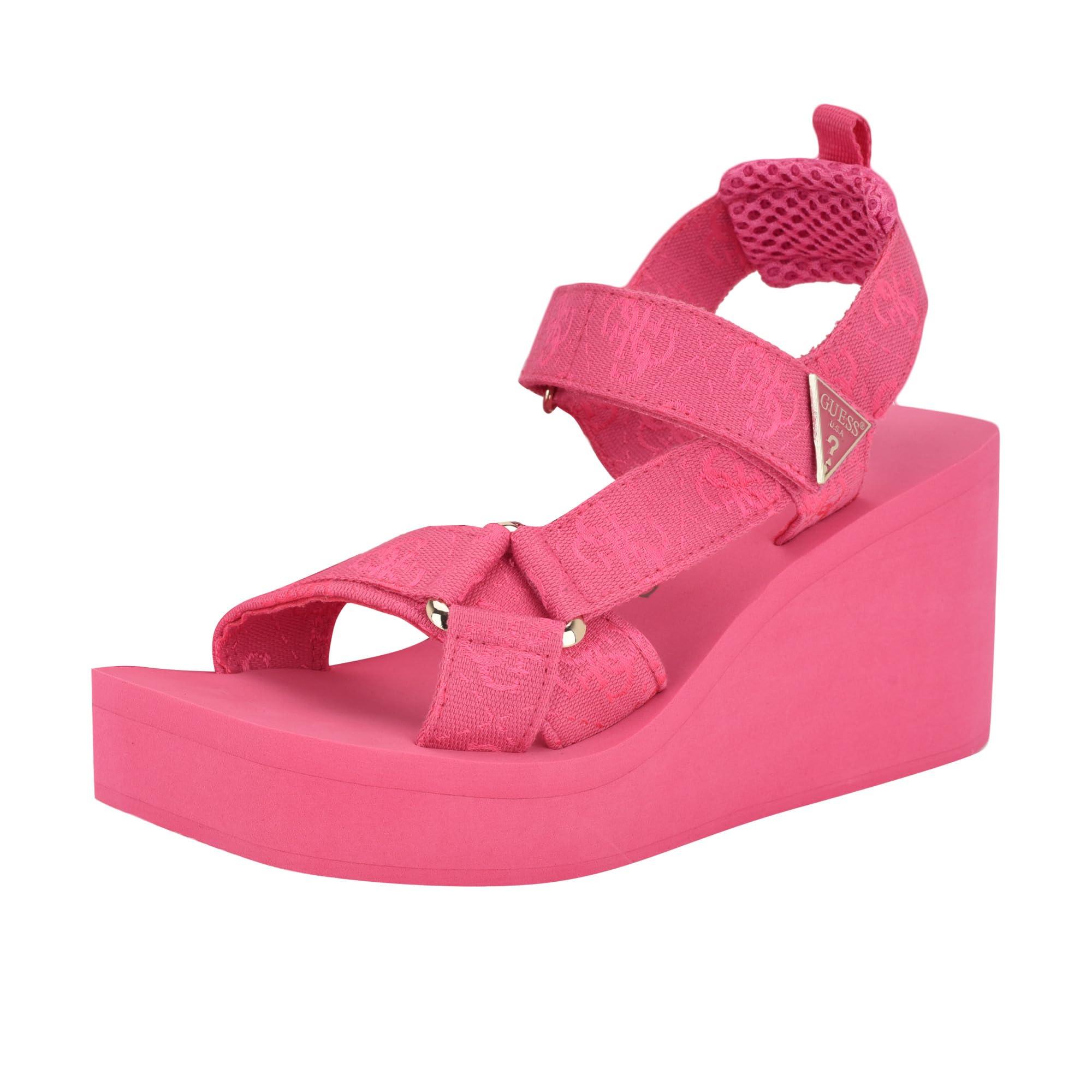 GUESS Damen Tanveey Keilsandale - Espadrille Mit Plateau, 11 Cm Absatz, G-Logo Detail