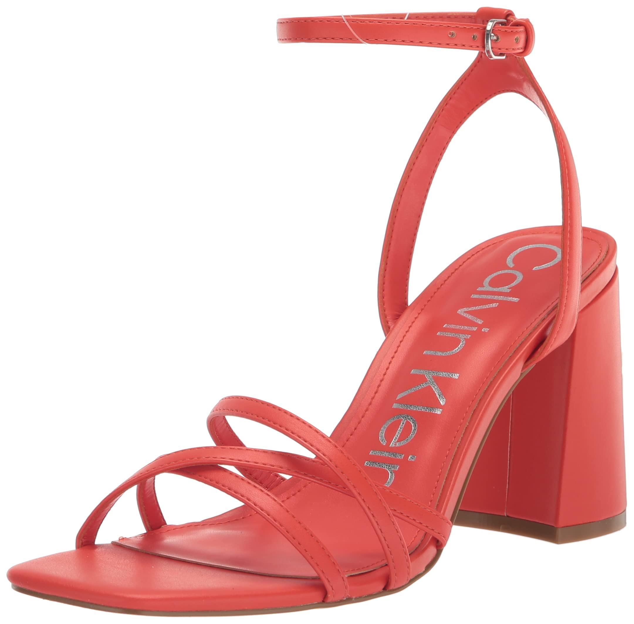 Calvin Klein Qalat Heeled Sandal in Red Lyst