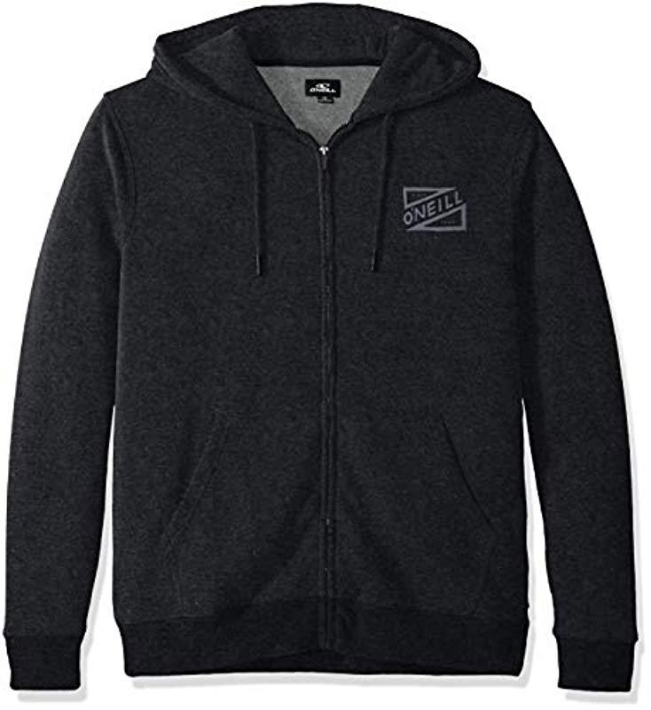 O'neill Sportswear Front Zip Fleece Sweatshirt Hoodie in Black for Men ...