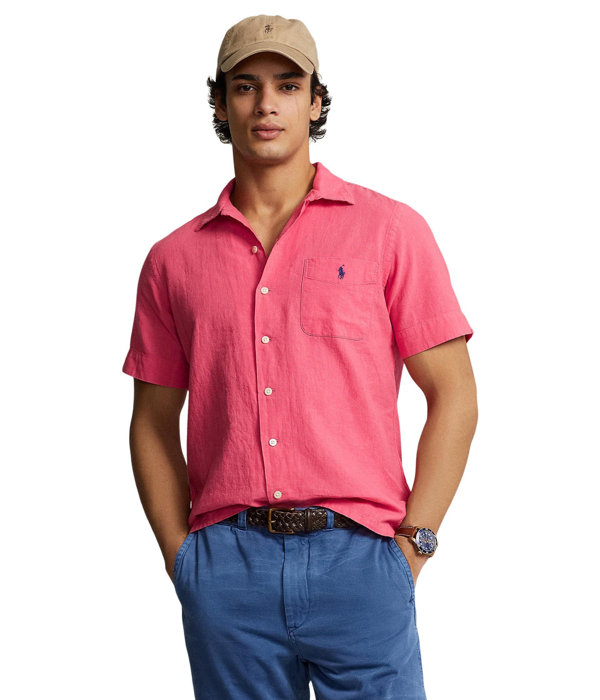 Polo Ralph Lauren S Classic Fit Linen cotton Camp Shirt Pale Red Large for Men Lyst