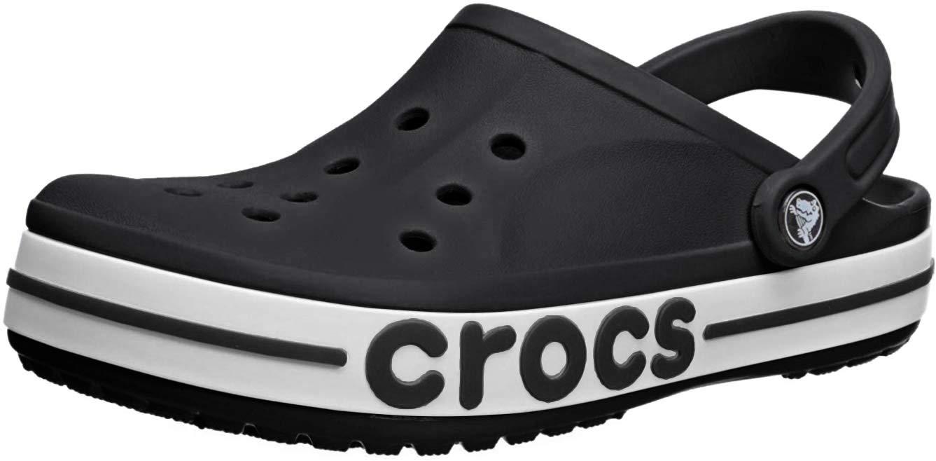black and white bayaband crocs