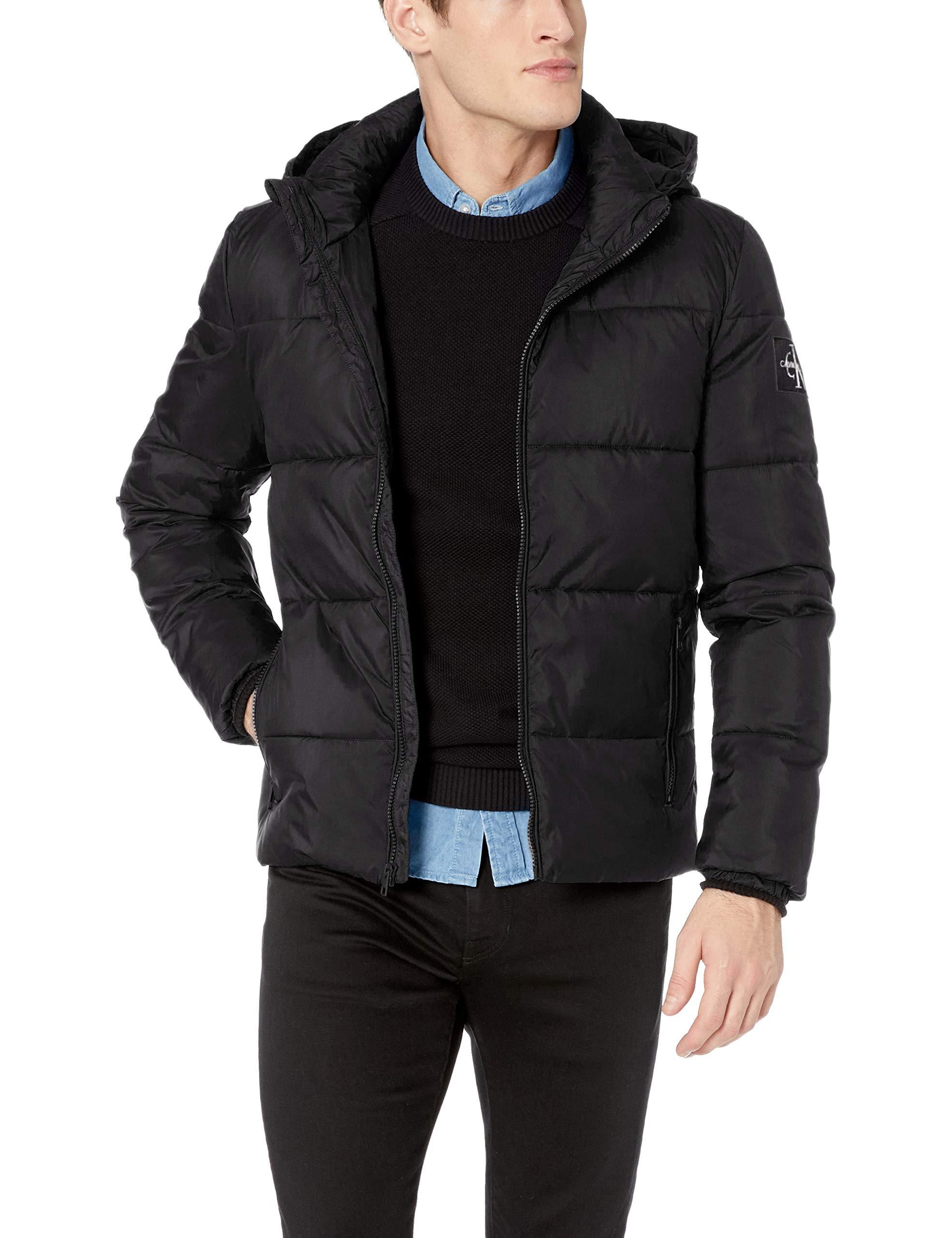 Calvin Klein Denim Jeans Coated Puffer Jacket in Black ck (Black) for ...