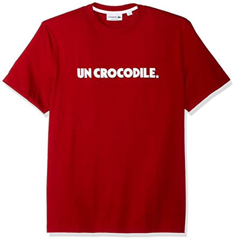 Lacoste Short Sleeve Graphic Heavy Jersey Tee With Un Crocodile in Red for  Men | Lyst