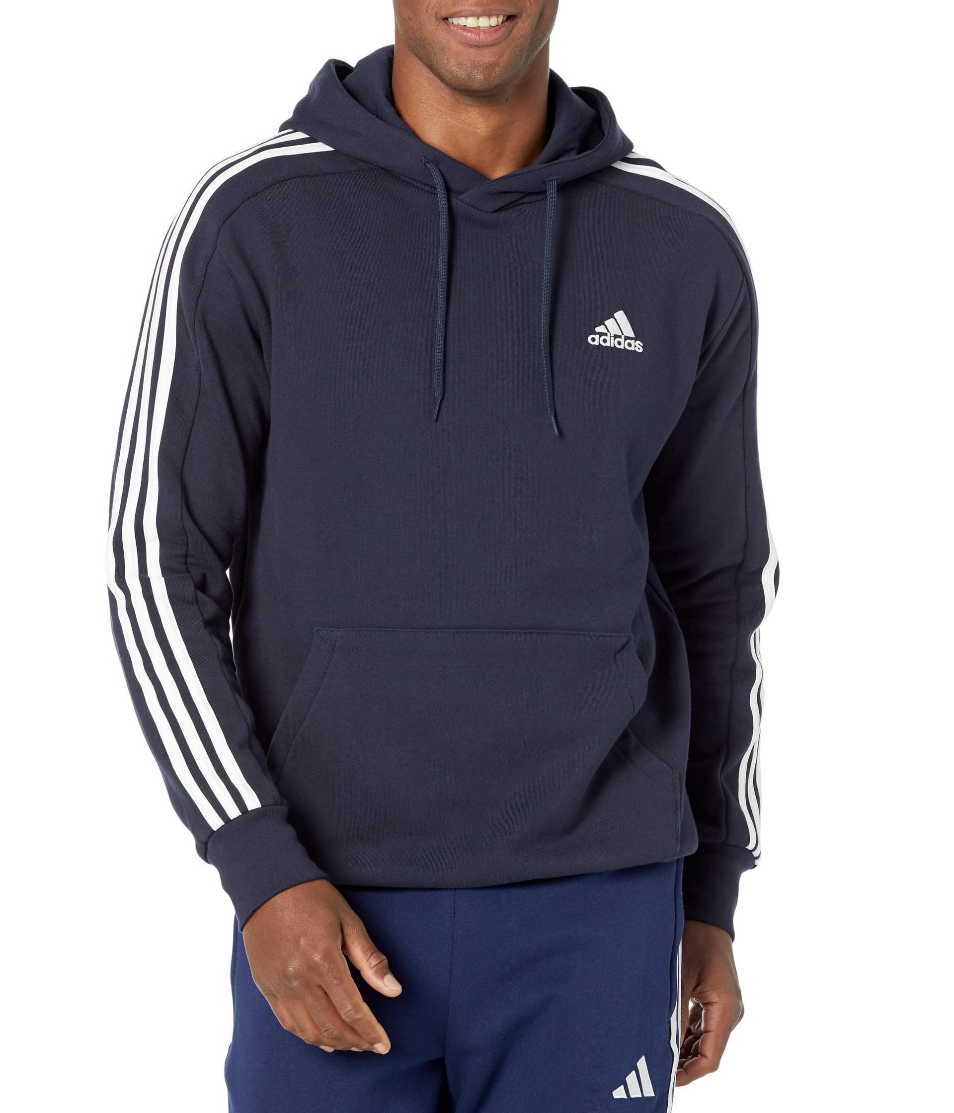 adidas Essentials French Terry 3-stripes Pullover Hoodie in Blue for Men |  Lyst