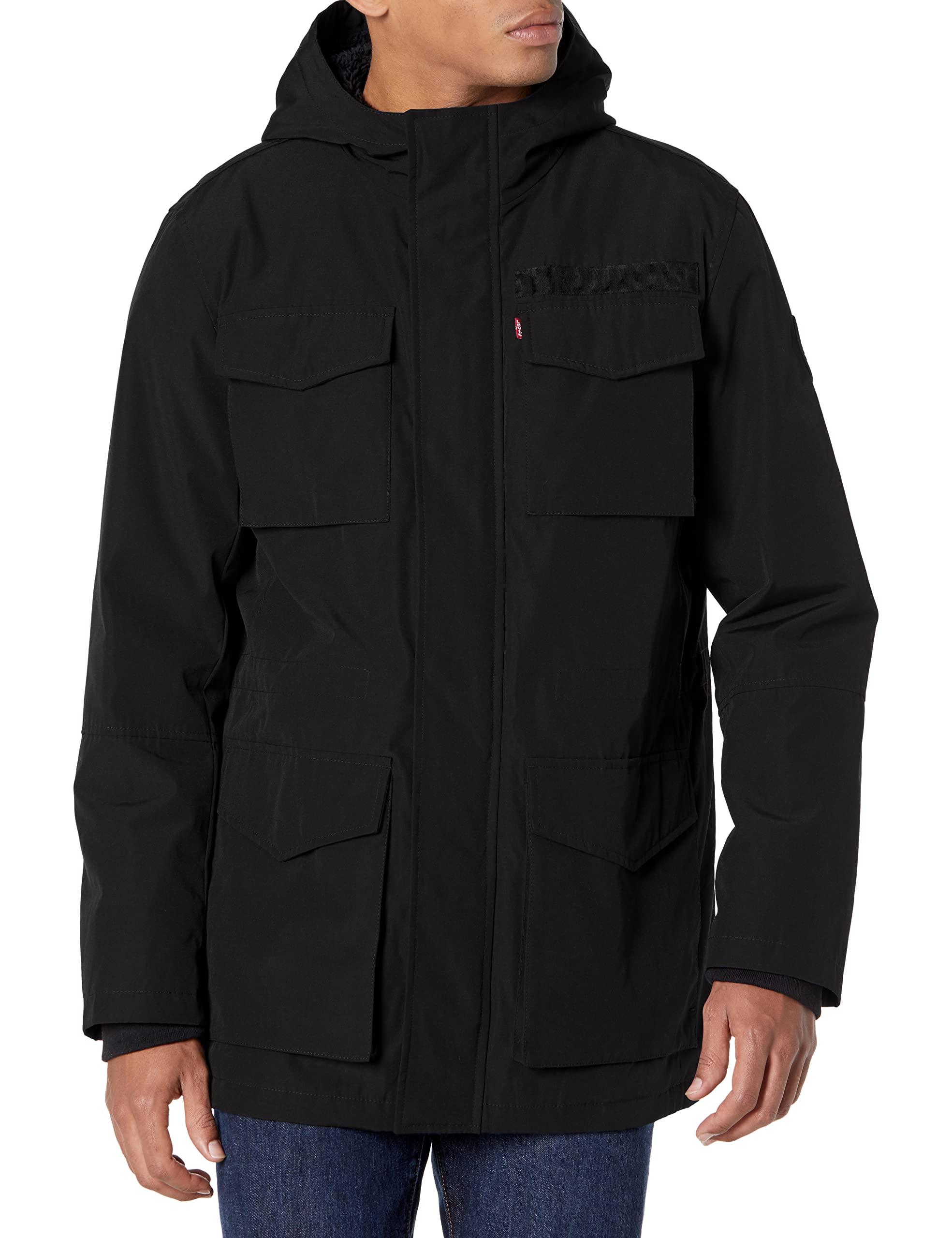 Levi's Cotton Arctic Cloth Sherpa Lined Field Parka Jacket in Black for Men  - Save 49% | Lyst