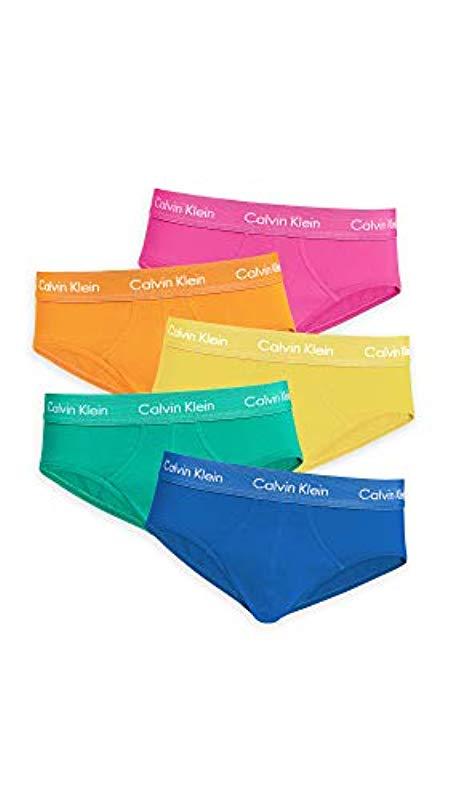 Calvin Klein Cotton Stretch 5 Pack Pride Pack Hip Briefs for Men - Lyst