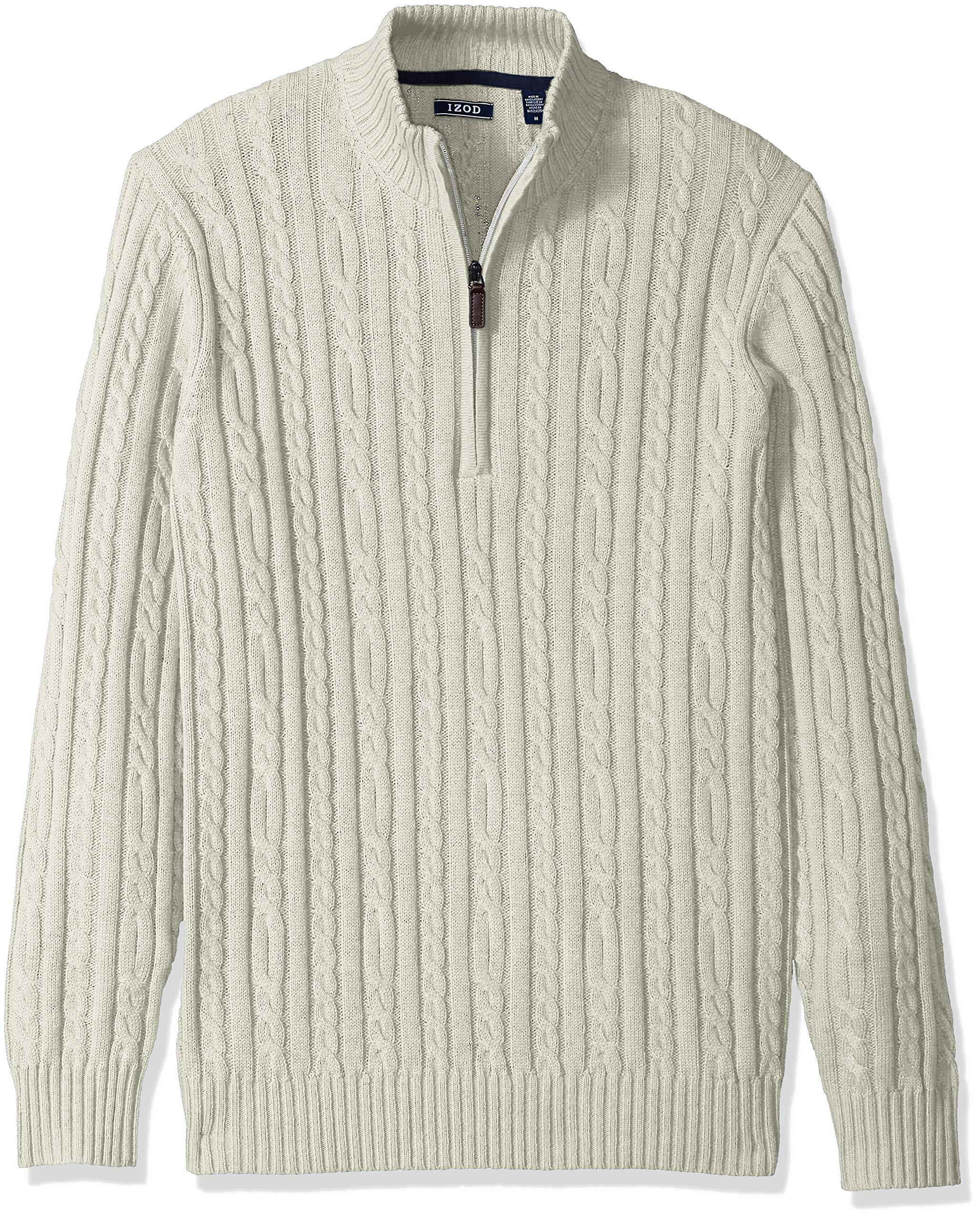 quarter zip cable knit sweater