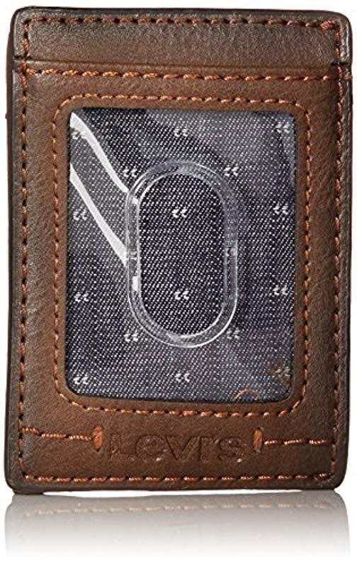 Levi's Leather Slim Front Pocket Wallet 