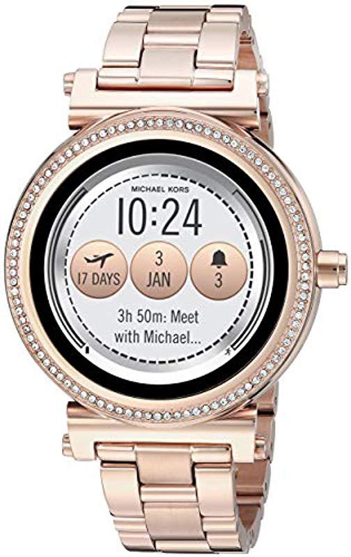mk rose gold smartwatch