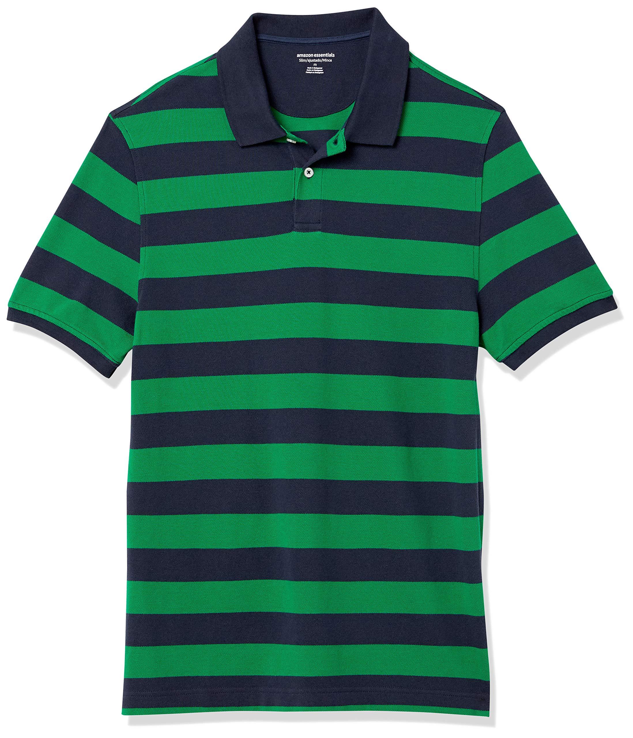 Amazon Essentials Slim-fit Cotton Pique Polo Shirt in Green for Men - Lyst