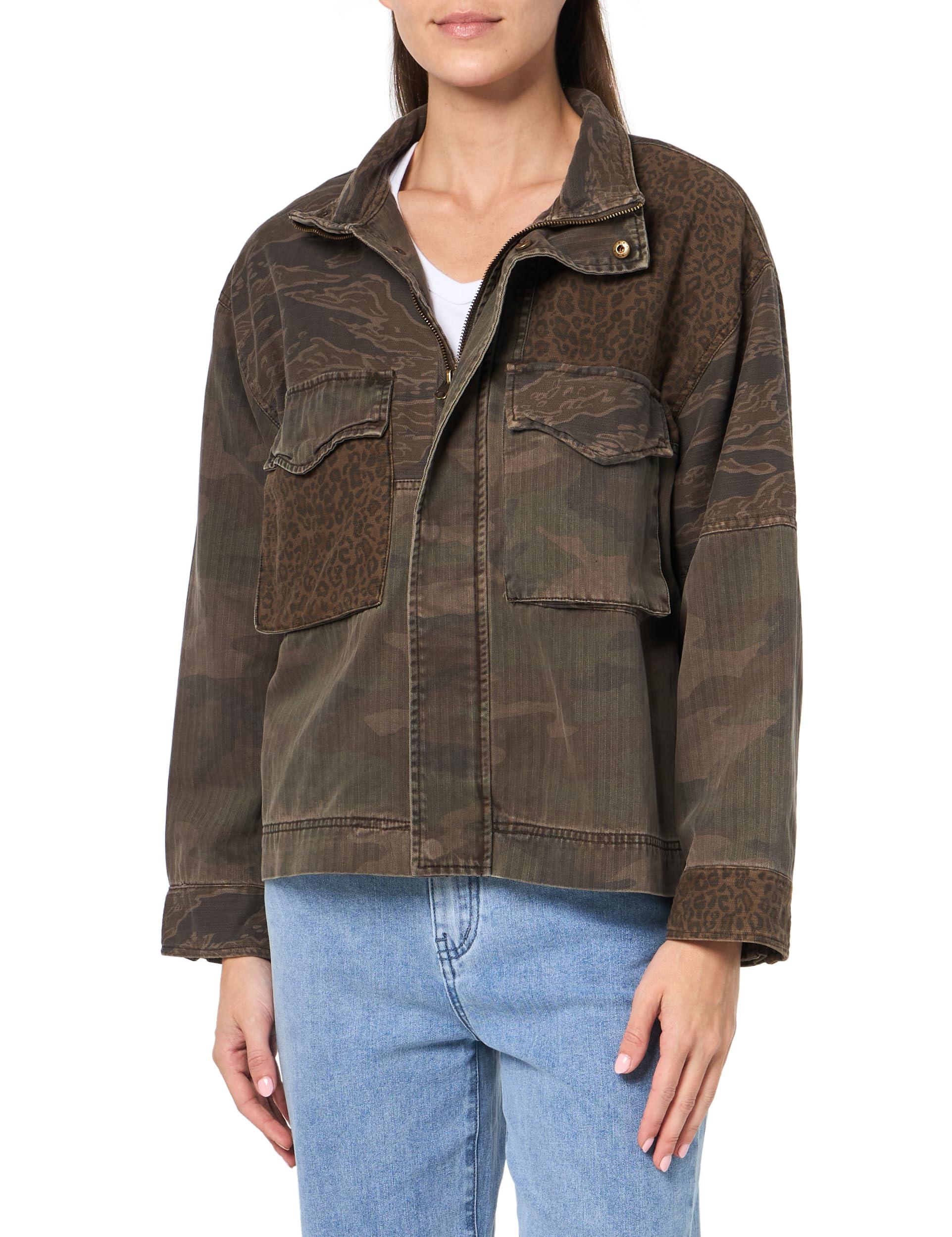 Lucky Brand Patchwork Camo Cropped Jacket in Gray Lyst