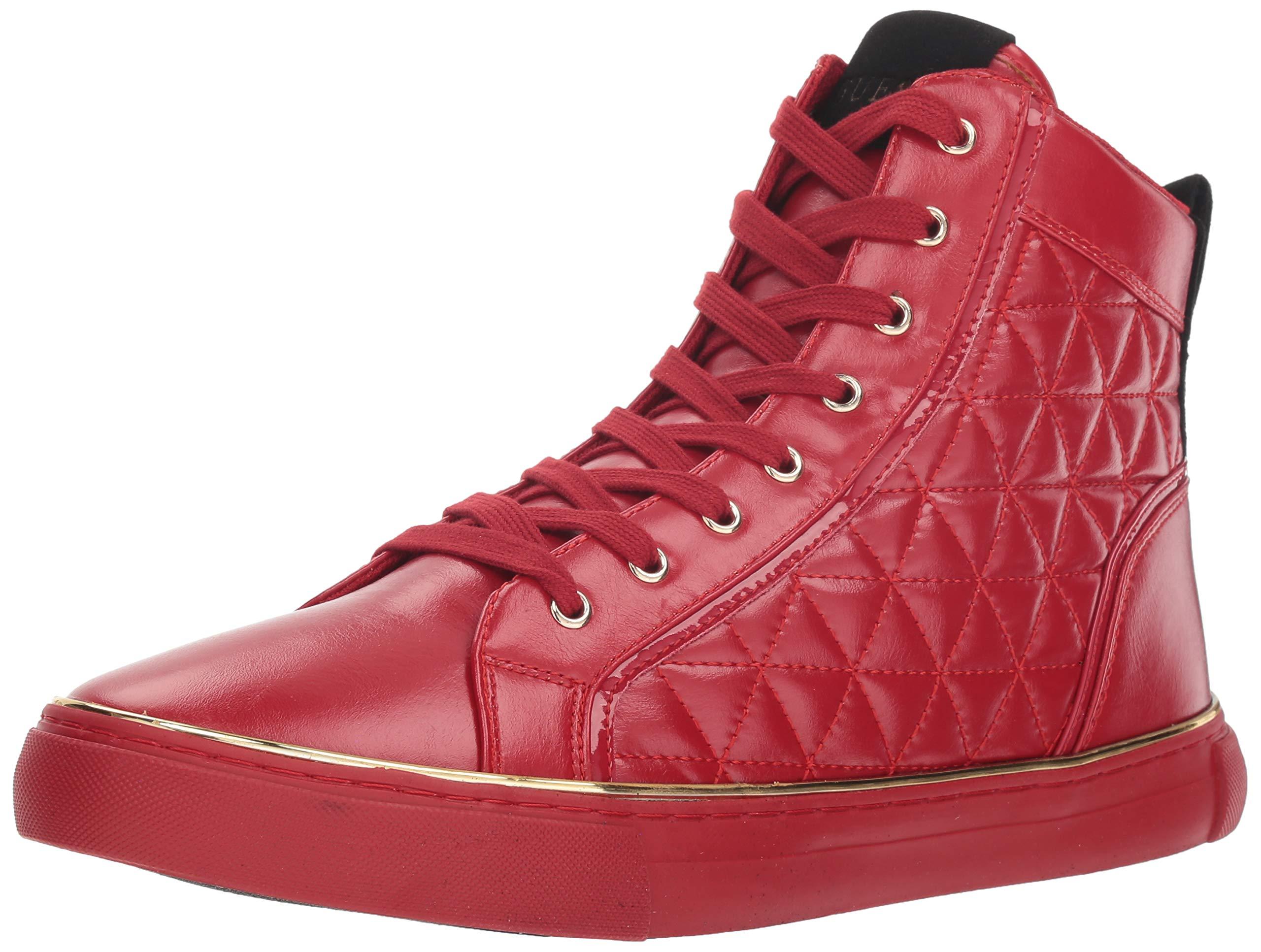 guess red high top sneakers