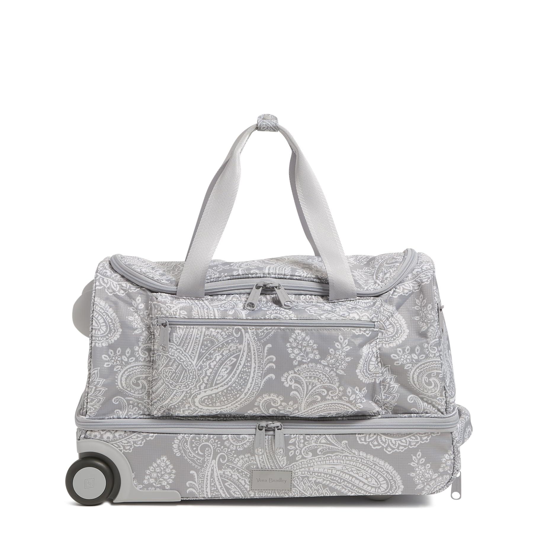 Vera Bradley Recycled Ripstop Foldable Rolling Duffle Bag in Gray | Lyst