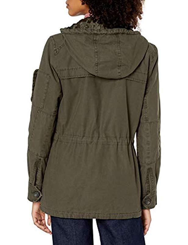 Levi's Cotton Four Pocket Hooded Field Jacket in Army Green (Green