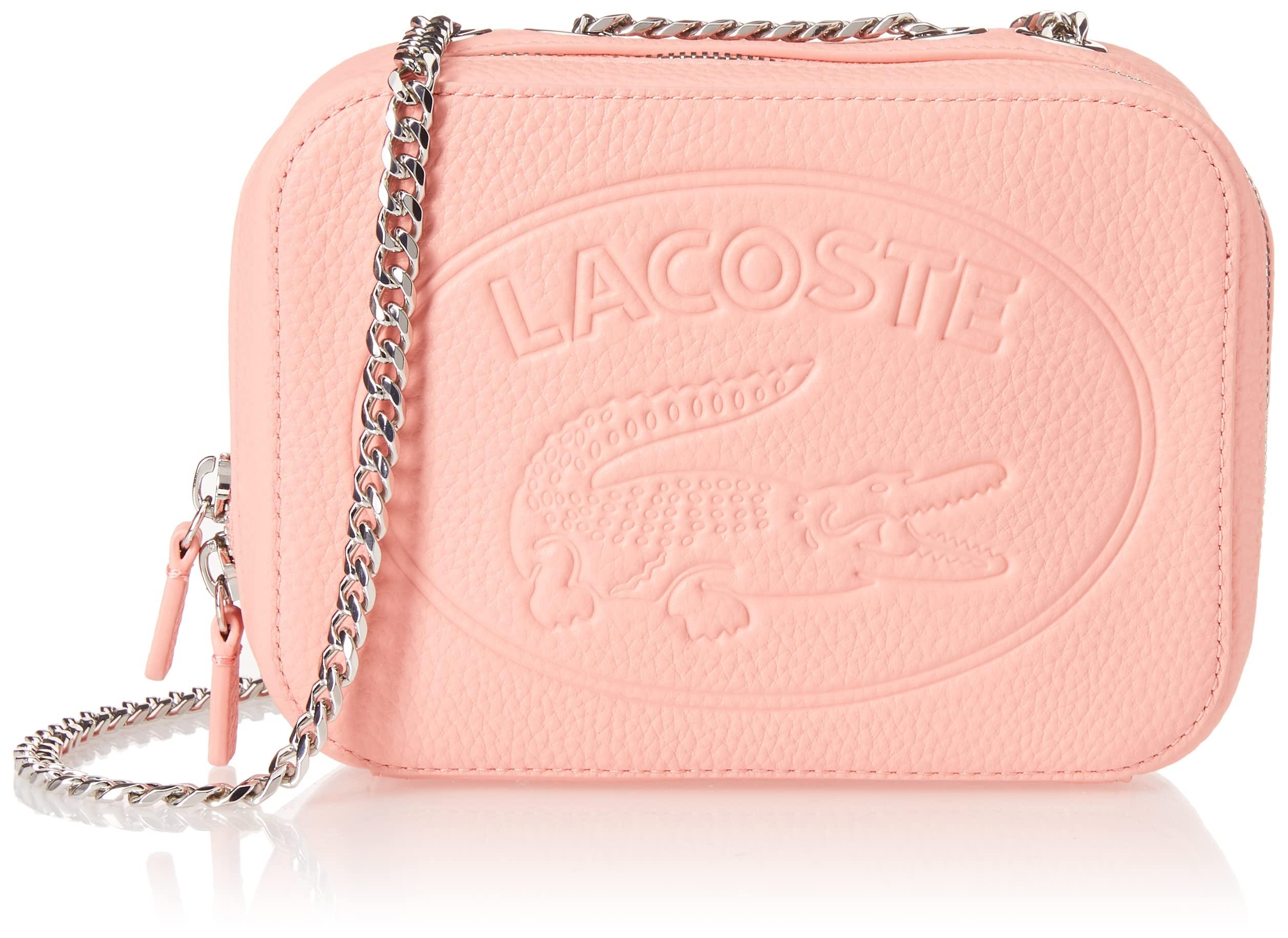 Lacoste Croco Crew Crossbody Bag in Pink | Lyst