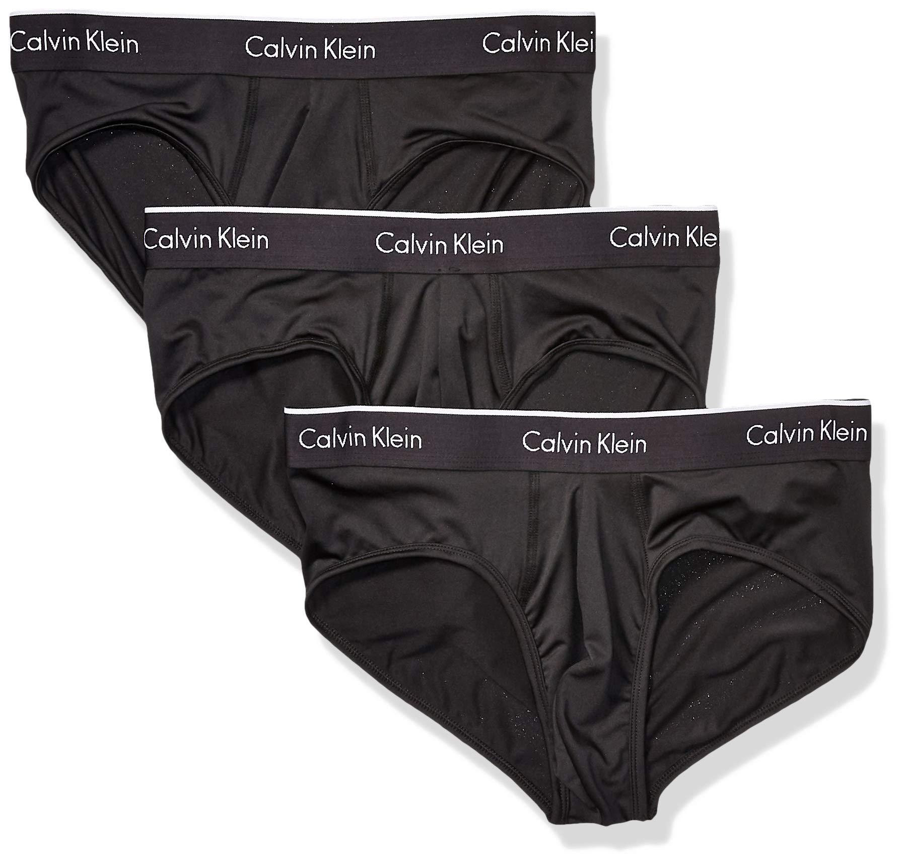 Calvin Klein Microfiber Stretch Multipack Briefs in Black/Black/Black