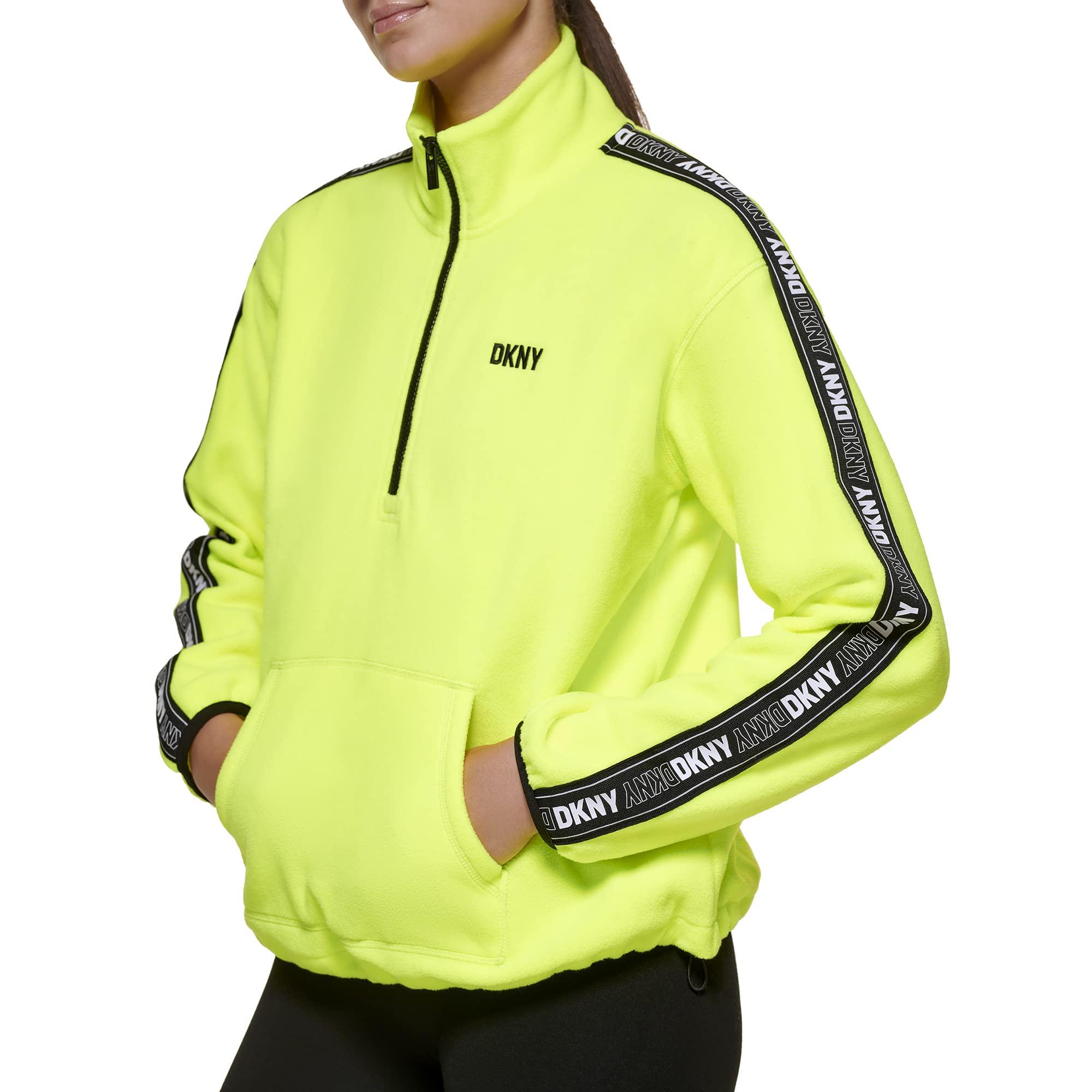 DKNY Sport Flip Logo Tape Quarter Zip Jacket in Yellow | Lyst