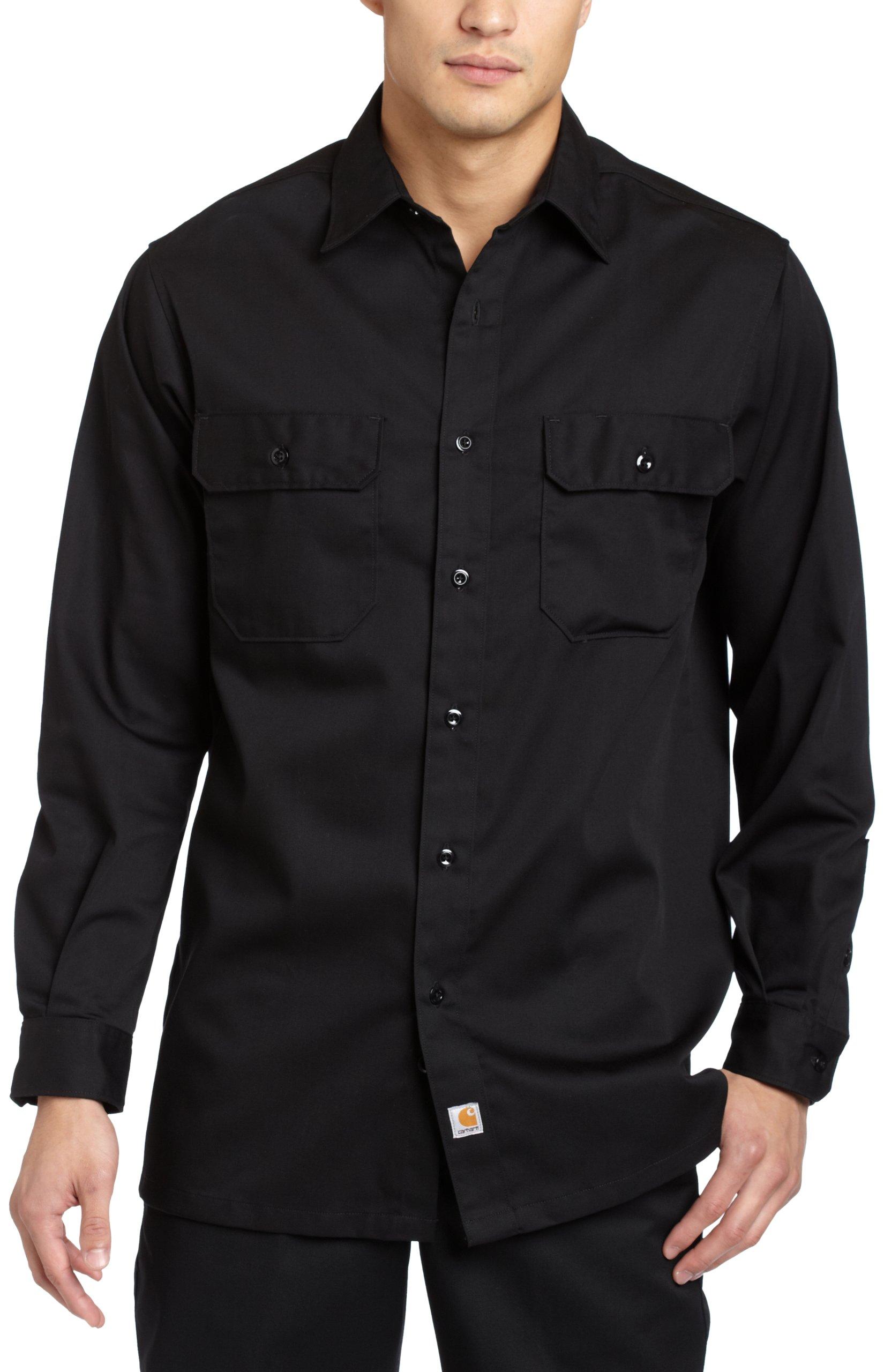 Carhartt Big & Tall Twill Long Sleeve Relaxed Fit Work Shirt Button  Front,black,xxx-large for Men | Lyst