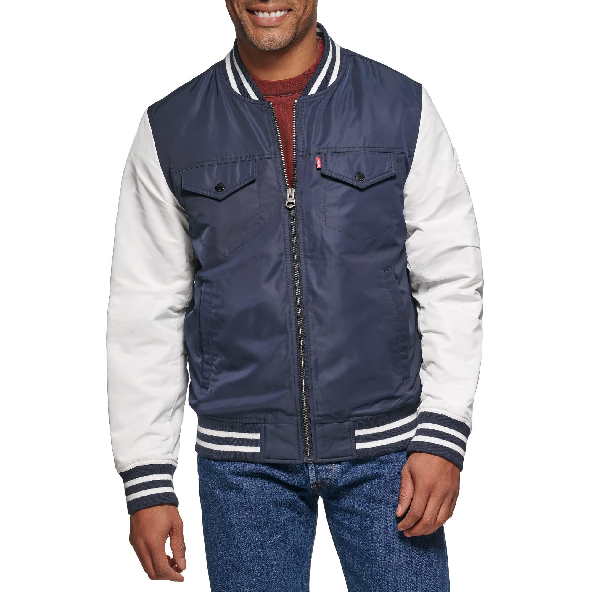 Mens Fashion Levi's Men's Colorblock Varsity Jacket Water