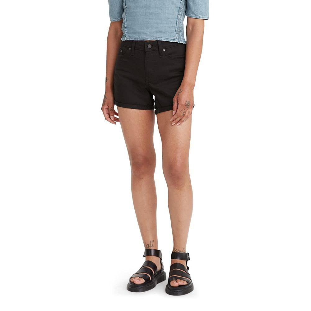 levi's mid length shorts black
