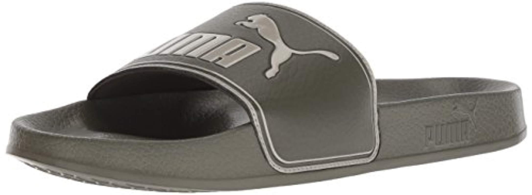 puma leopard print sliders