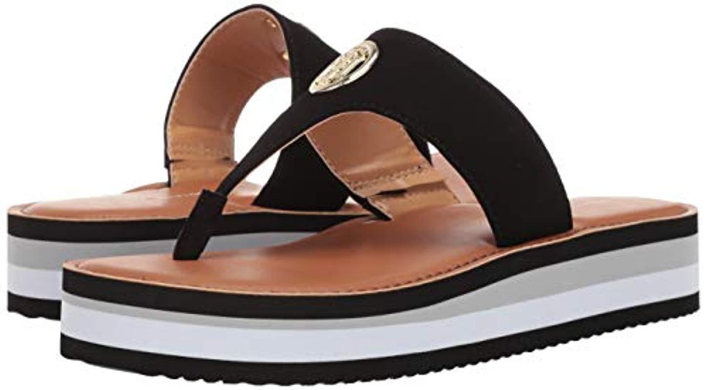 tommy hilfiger womens black flip flops