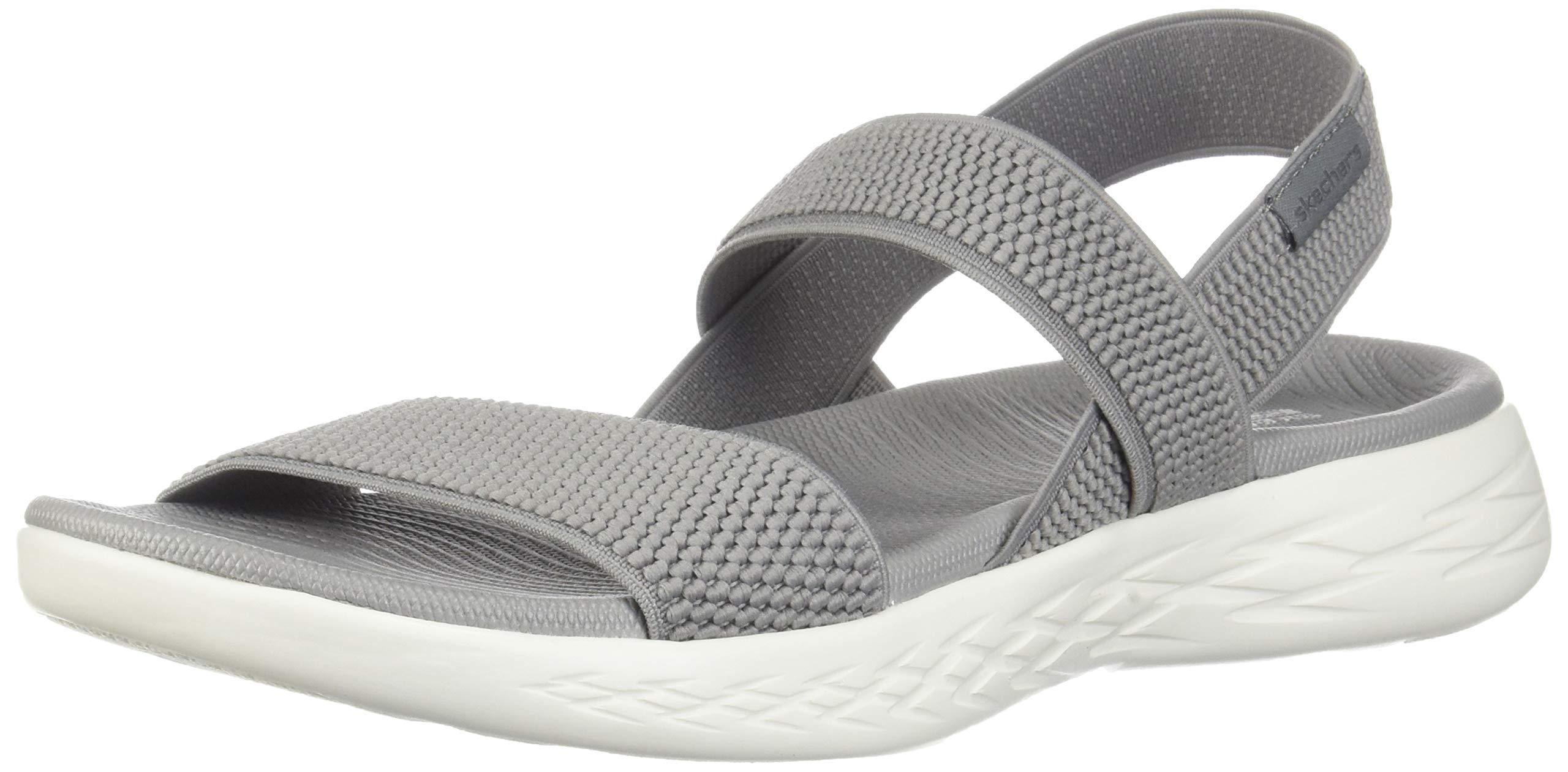Skechers Ladies On The Go 600 Flawless Grey/white Strap Mule Sandals  15312/gyw-uk 4 in Gray/White (Gray) - Lyst