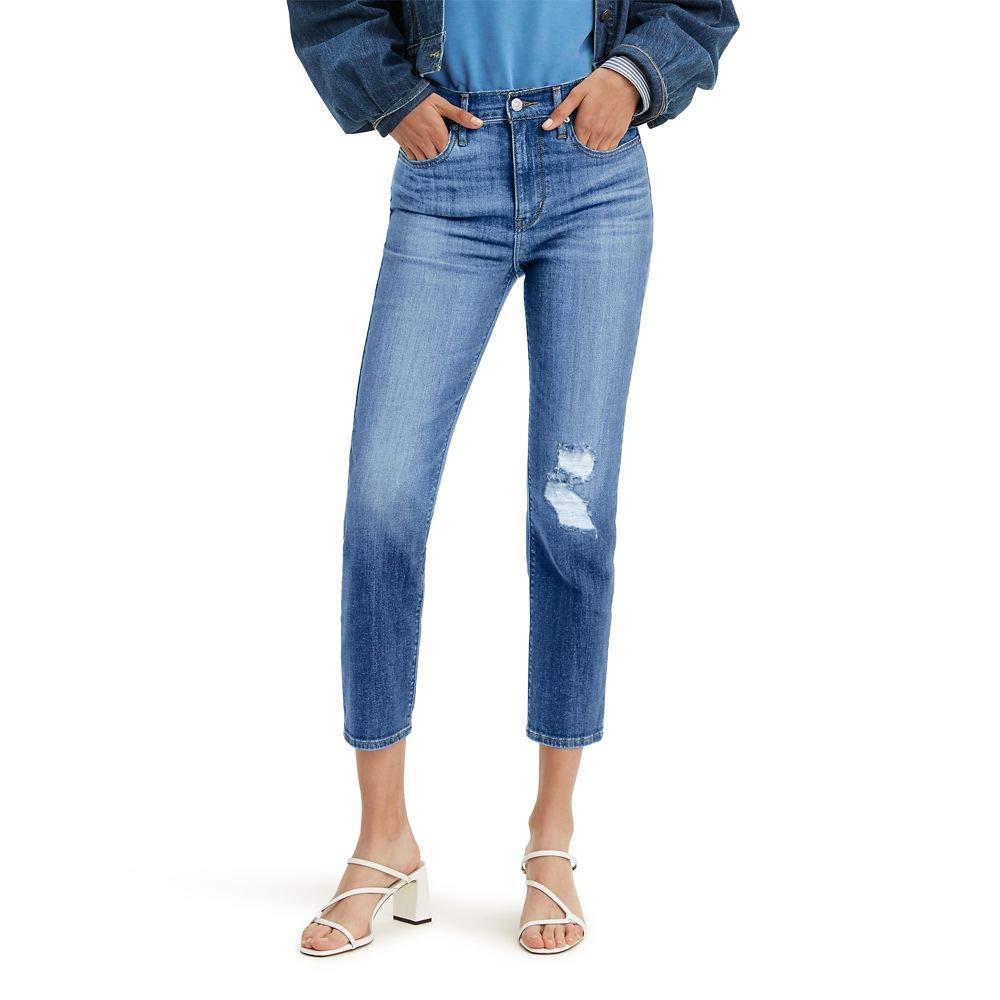 Levi's Denim 724 High Rise Straight Crop Jeans in Blue - Lyst